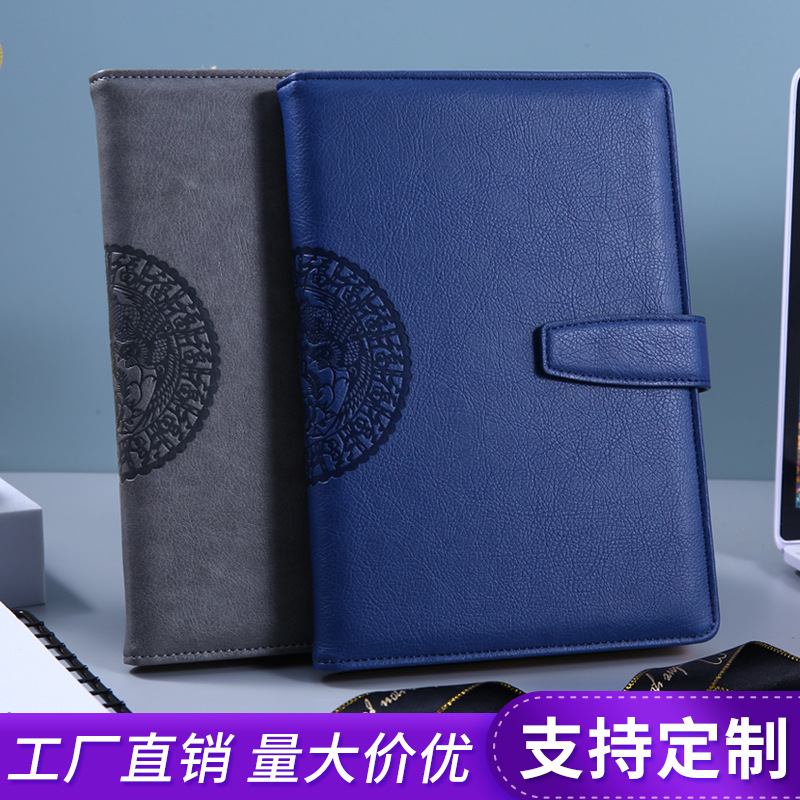 b5商务办公记事本批发a5笔记本套装定 制活页日记本定 做logo