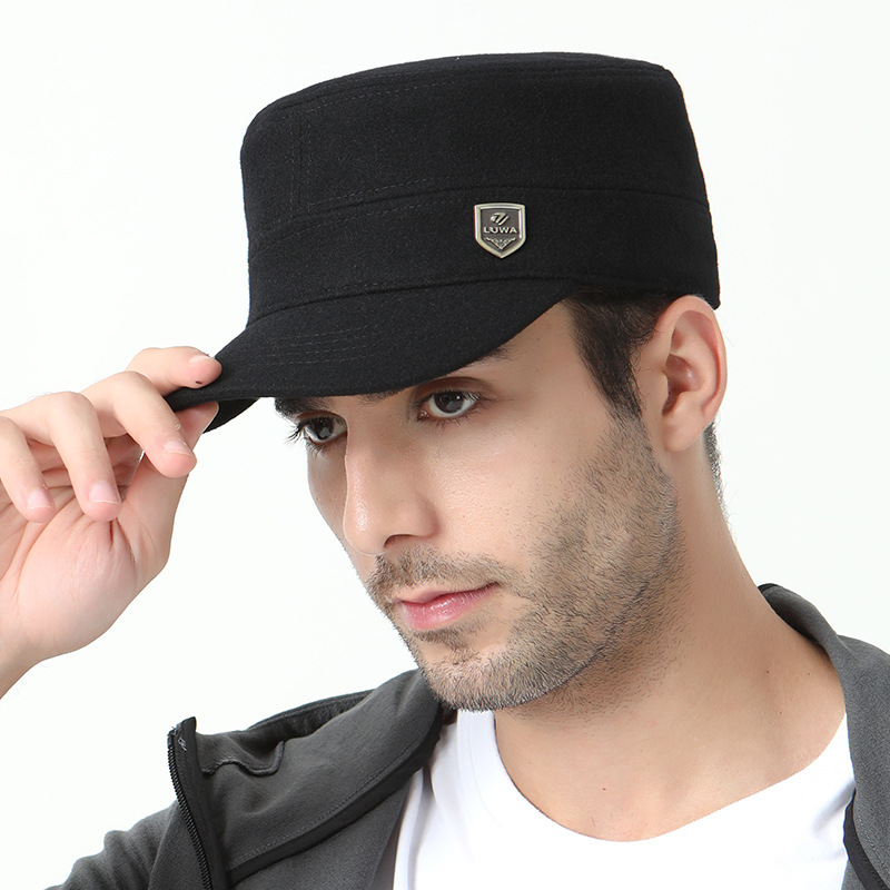 全封口男平顶帽