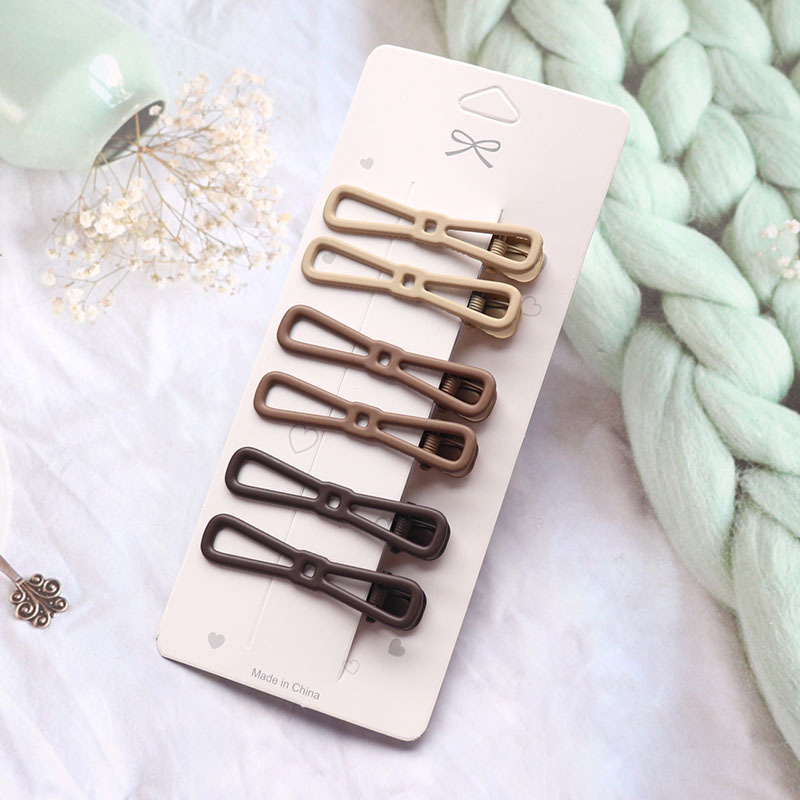 Coffee Color Series Barrettes Girl Side Clip Duckbill Clip Internet Celebrity Clip Cute Small Hairclip Bang Clip Hair Clip Headdress