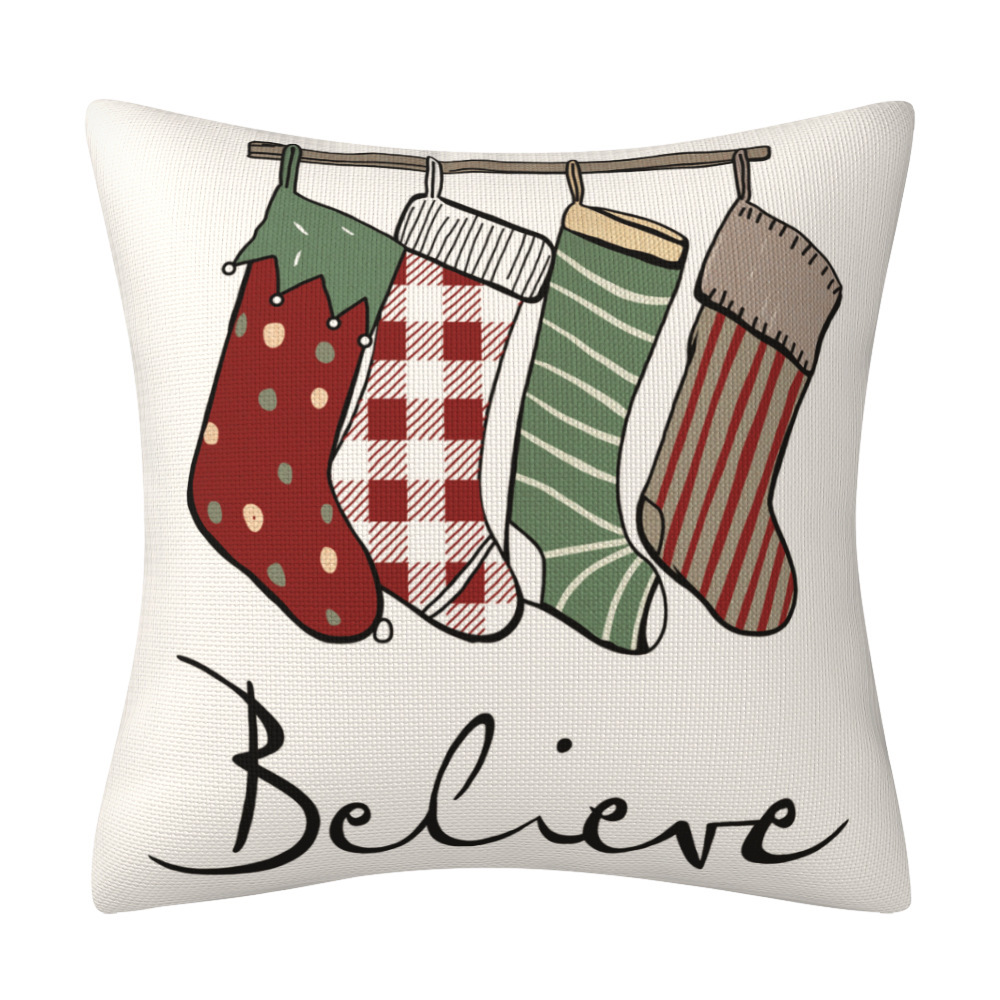 Cross-Border New Arrival Christmas Pillow Cover Bell Christmas Tree Socks Dwarf Ornament Pillow Cushion Amazon Home