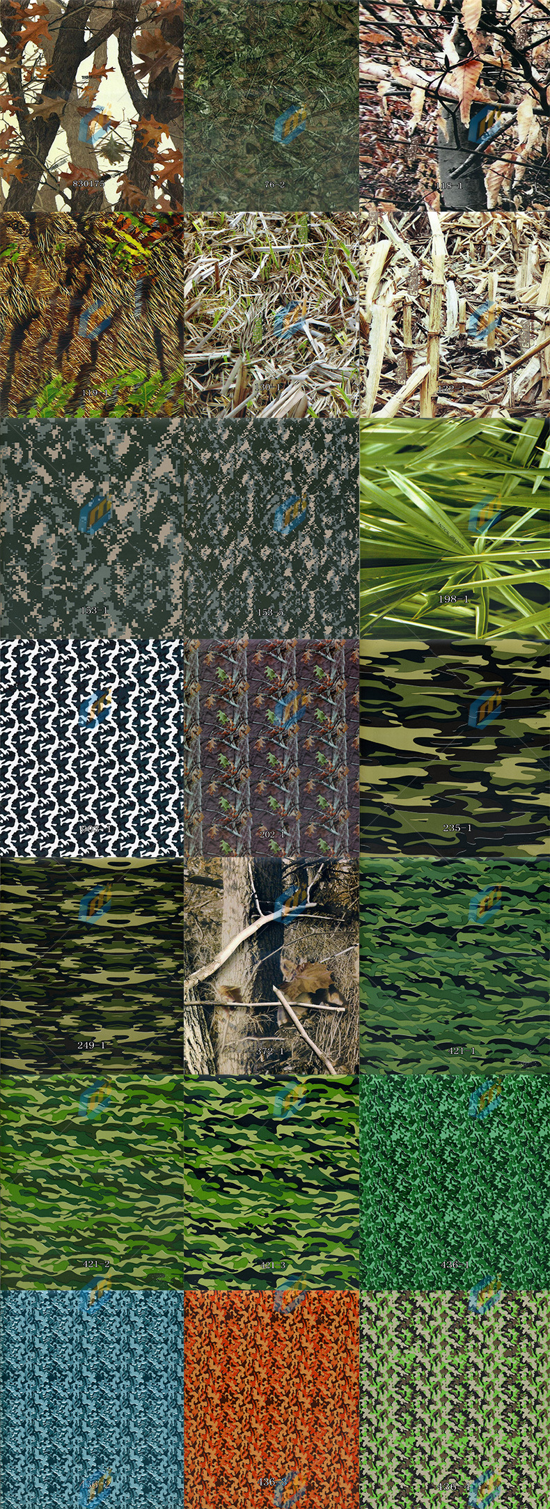 水转印膜/迷彩水披覆膜/水转印枫叶纹/黄色迷彩纹水转印耗材