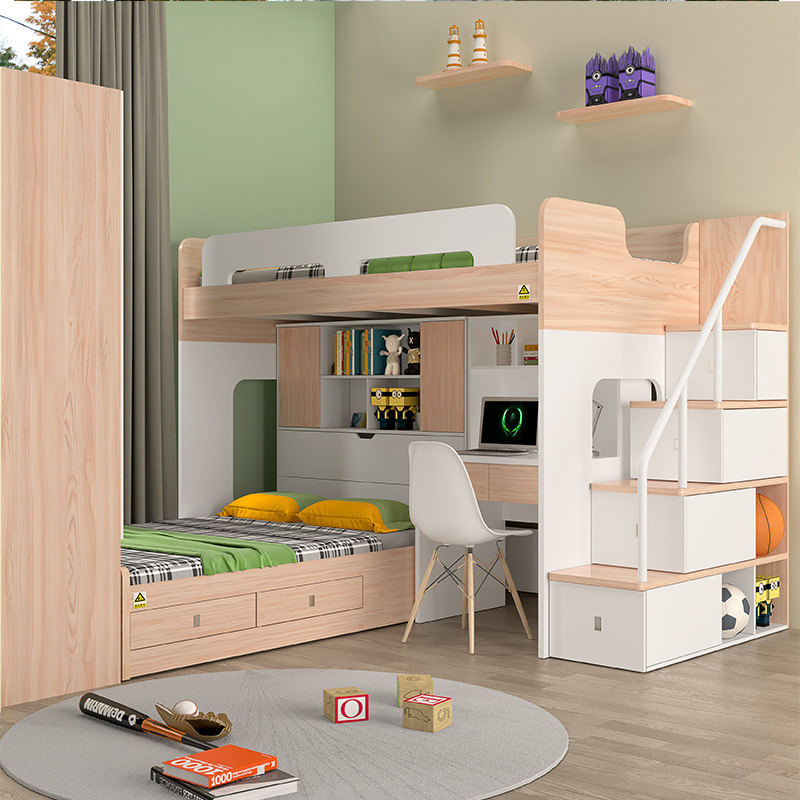 组合榻榻米儿童床成人上下床高低双层床书桌衣柜子母床