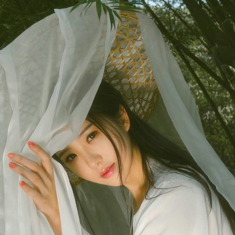 古代面纱斗笠古风影视道具侠女影楼 幕离遮容防晒帽黑折扇酒樽