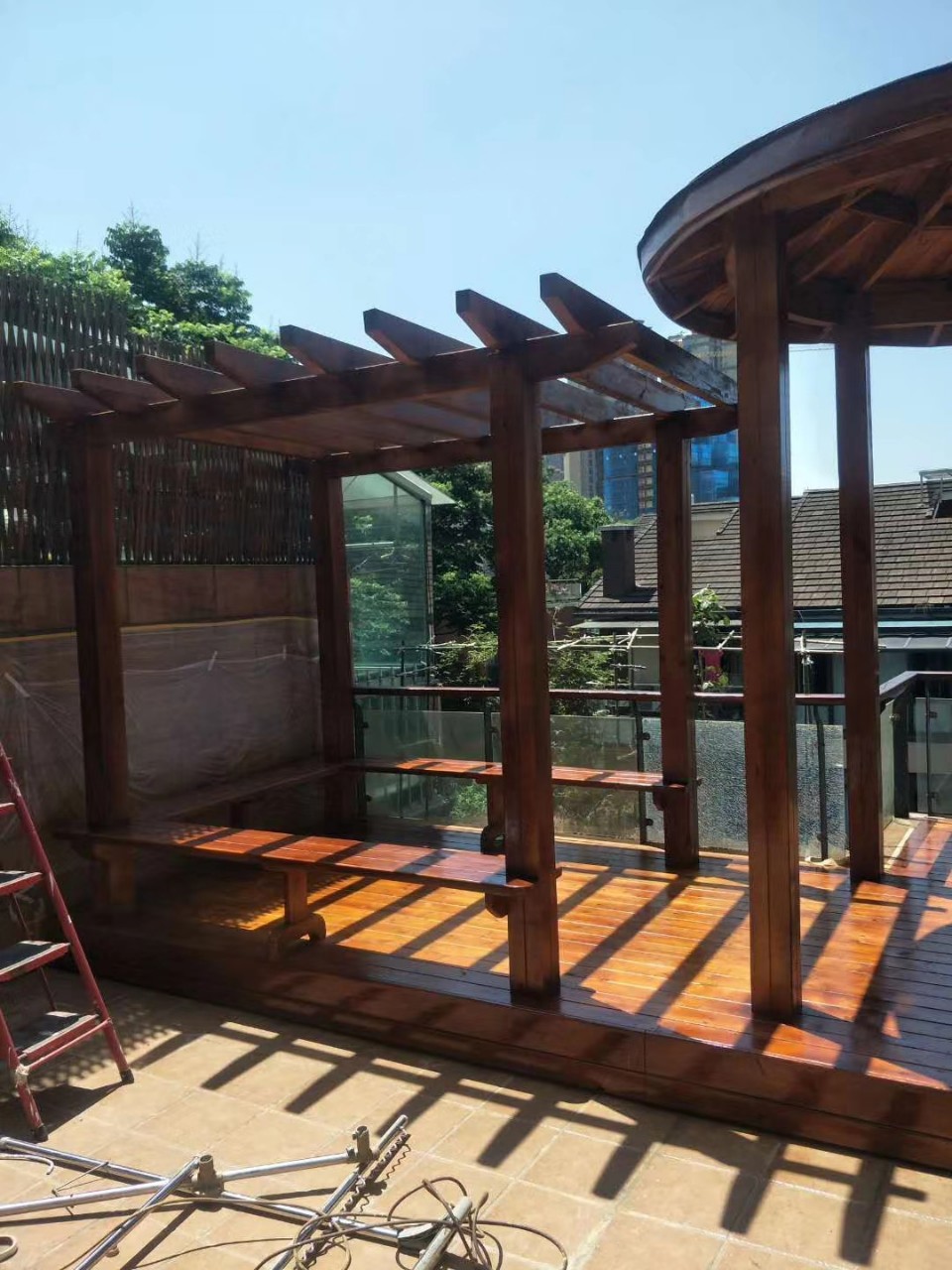 木制花架木廊架葡萄架木廊亭凉亭架定制加工