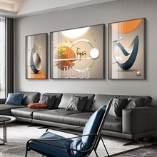 dqI联系分配现代简约客厅装饰画新款大气沙发背景墙挂画轻奢镶钻