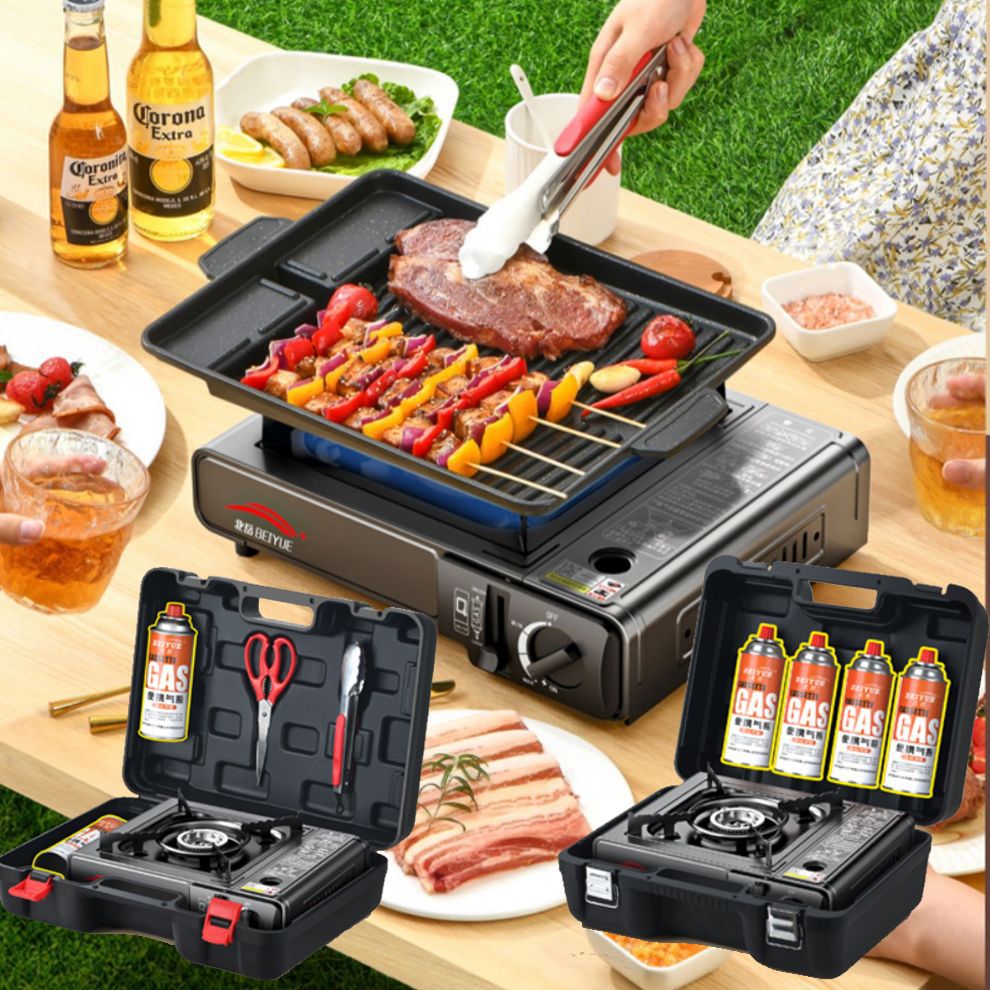 猛火卡式炉户外野外炉具露营烧烤火锅卡斯便携式家用新款防风