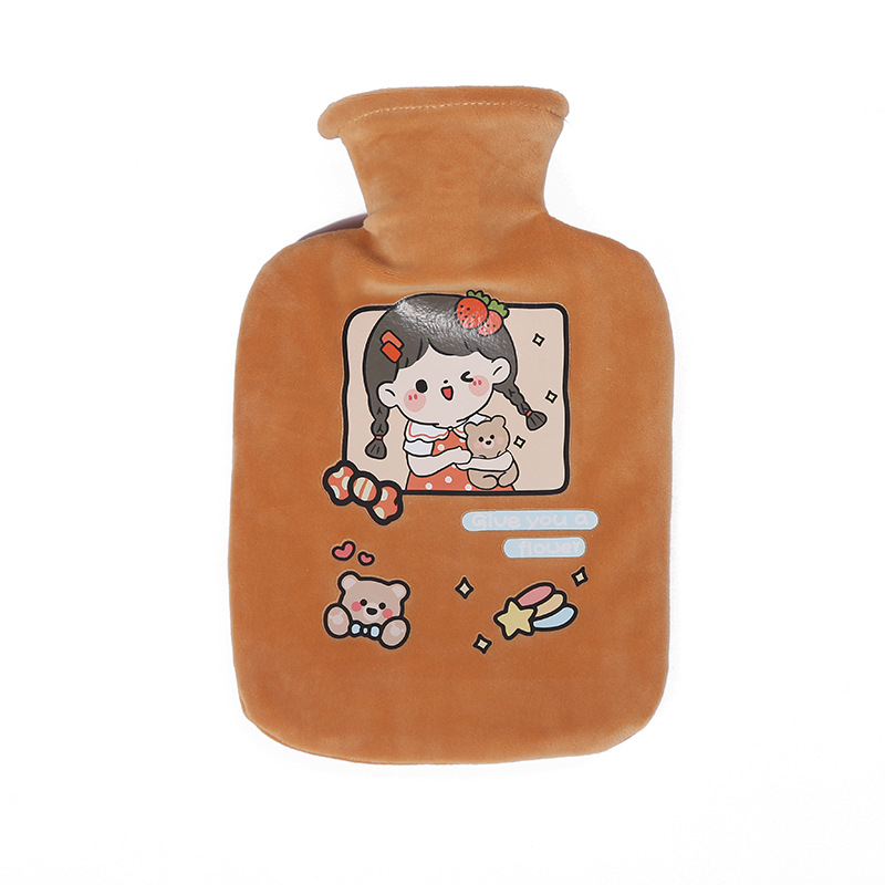 Cartoon Plush Hot Water Injection Bag 1000ml Big Soft Cute Girl Portable Hand Warmer Student Winter Hot-Water Bag