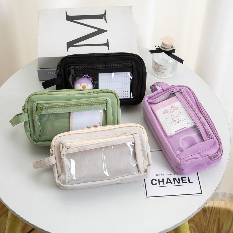 透明笔袋女小学生初中女生文具盒女孩2024新款大容量高颜值铅笔盒