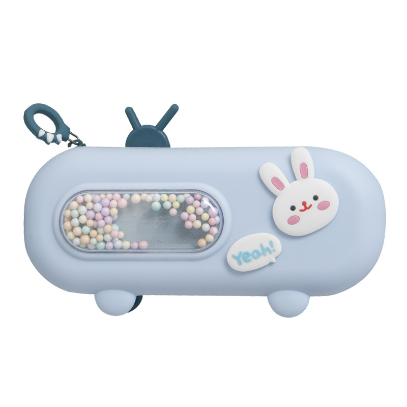 Rabbit Bubble Machine Pencil Case Cartoon Cute Radio Shape Creative Stationery Box Primary School Student Large Capacity Pencil Case