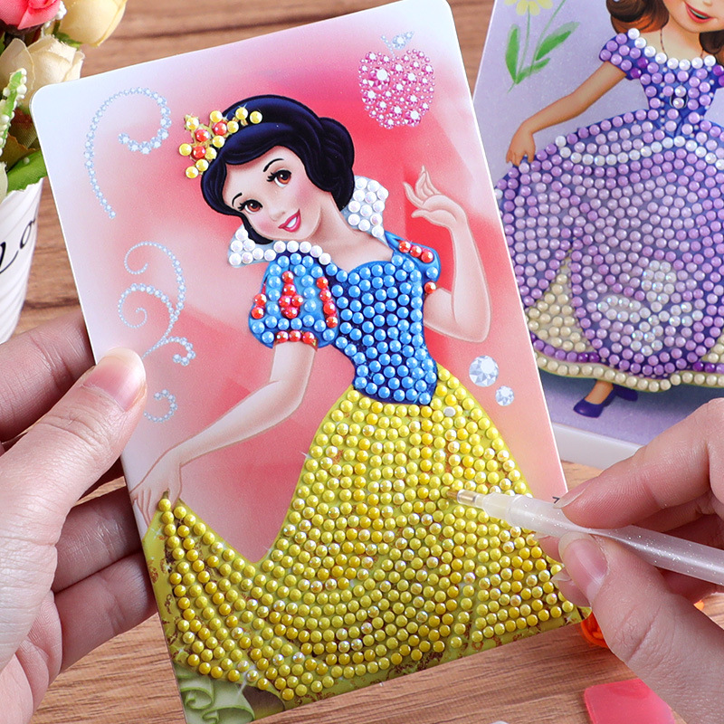 白雪公主钻石贴画儿童diy手工制作女孩益智粘贴画玩具学生点钻画
