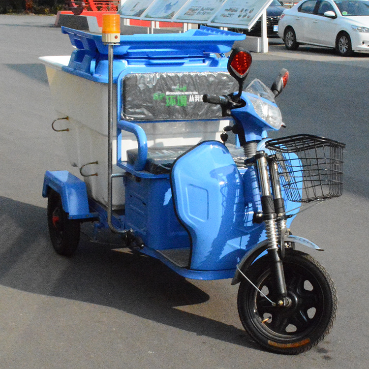 保洁三轮垃圾清运车 环卫工人用清洁车 500l塑料桶纯电动环卫车