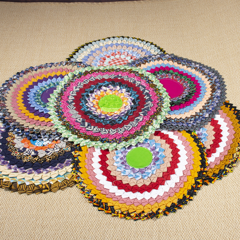 泰国手工布艺圆形花瓣蒲团坐垫餐桌椅子垫榻榻米实木沙发垫凳子垫