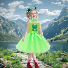 外贸新款六一儿童青蛙表演服装幼儿园儿童动物演出蓬蓬裙连衣裙