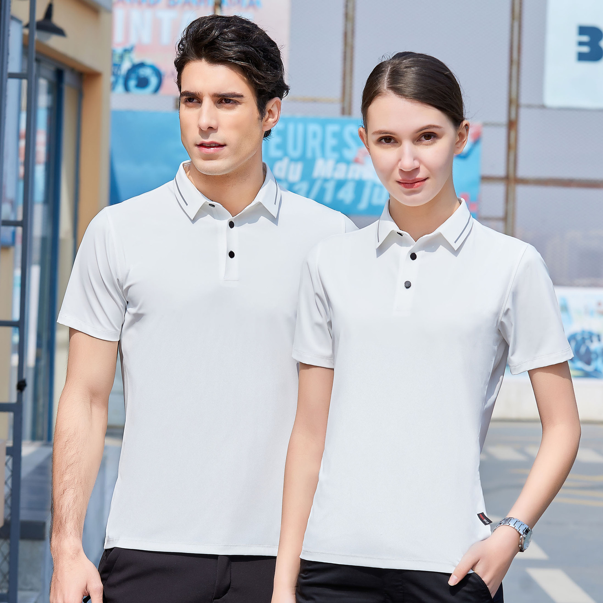 冰丝速干工作服印花男薄款夏季polo衫短袖工装上衣t恤绣花印logo