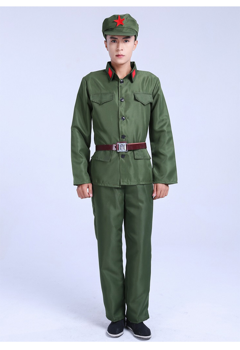 红军衣服八路军儿童演出服女成人新四军军装套装男红歌大合唱服装