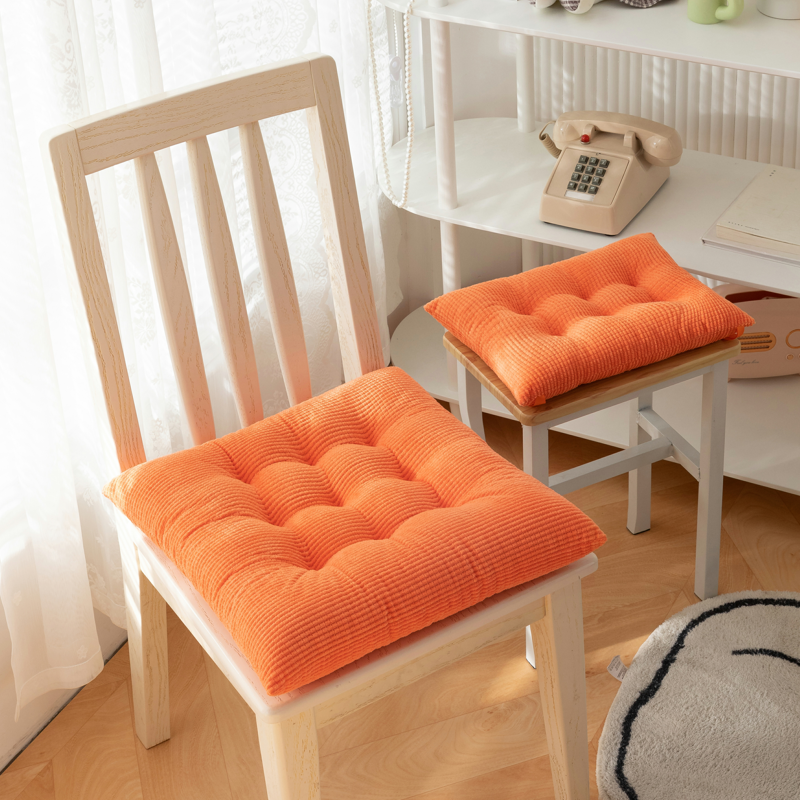 学生凳子坐垫办公室久坐椅垫灯芯绒冬季保暖毛绒餐桌垫加厚长方形