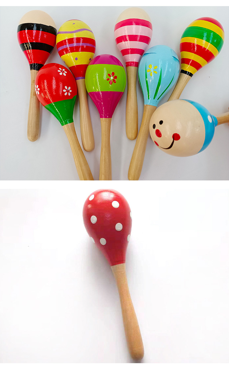 定制 木质沙球沙锤 彩色迷你 奥尔夫打击乐器 儿童 幼教玩具
