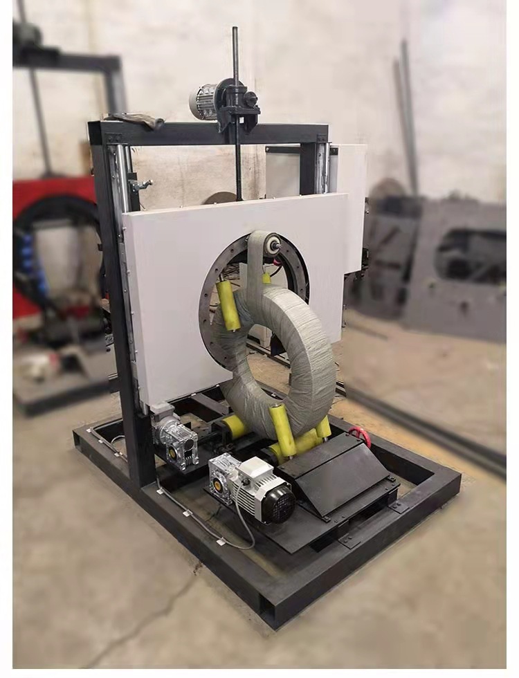 全自动圆形缠绕膜包装机轮胎电线电缆软管打包机裹膜机水管包膜机