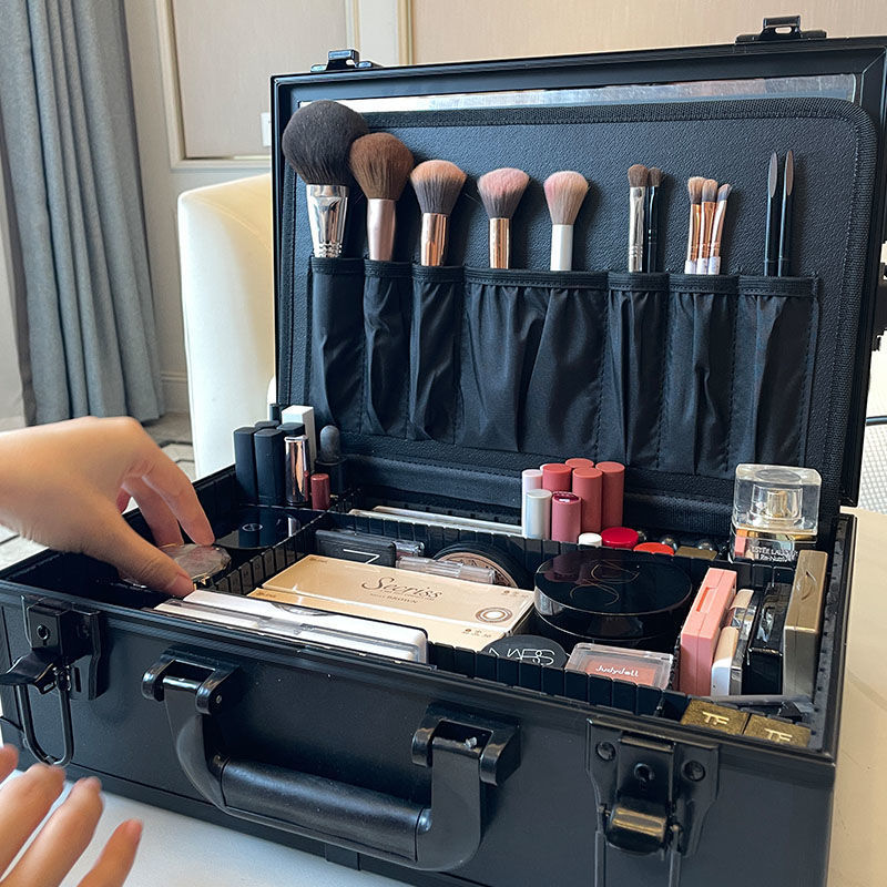 【48小时发货】化妆箱专业跟妆师带镜子led六灯18寸新娘跟妆手提