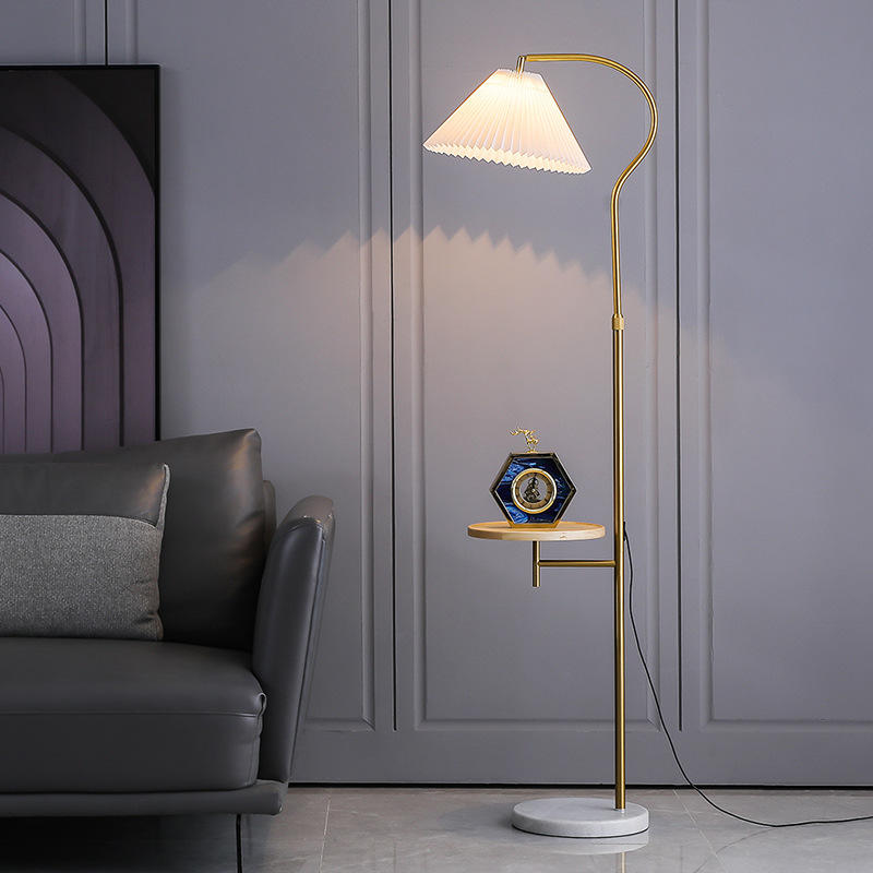 床头柜台灯一体床旁落地灯床头灯可调节亮度床灯带茶几边几柜一体