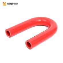 厂家汽车硅胶米管 高温高压接头 夹布红色缠绕硅胶管厂家