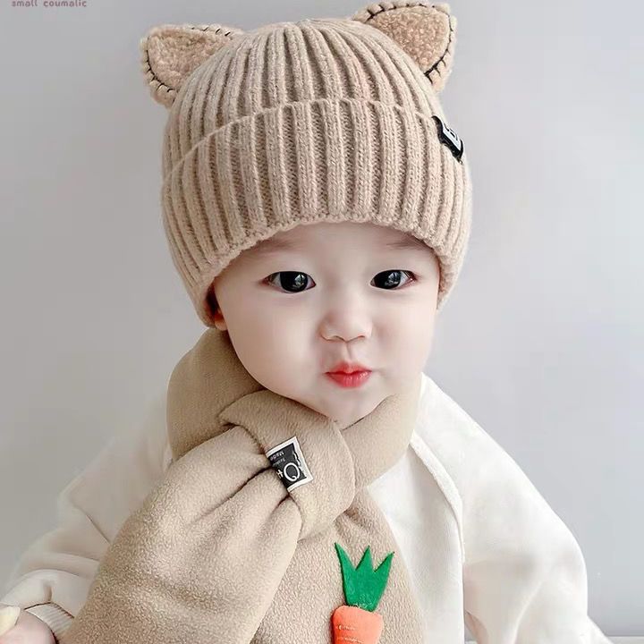 儿童帽子秋冬保暖毛线帽冬款可爱超萌婴幼儿男童女童帽秋冬洋气潮