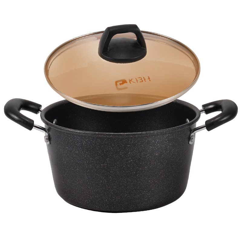 康巴赫/kbh麦饭石色不粘汤锅加厚炖锅双耳锅电磁炉燃气通用礼盒装