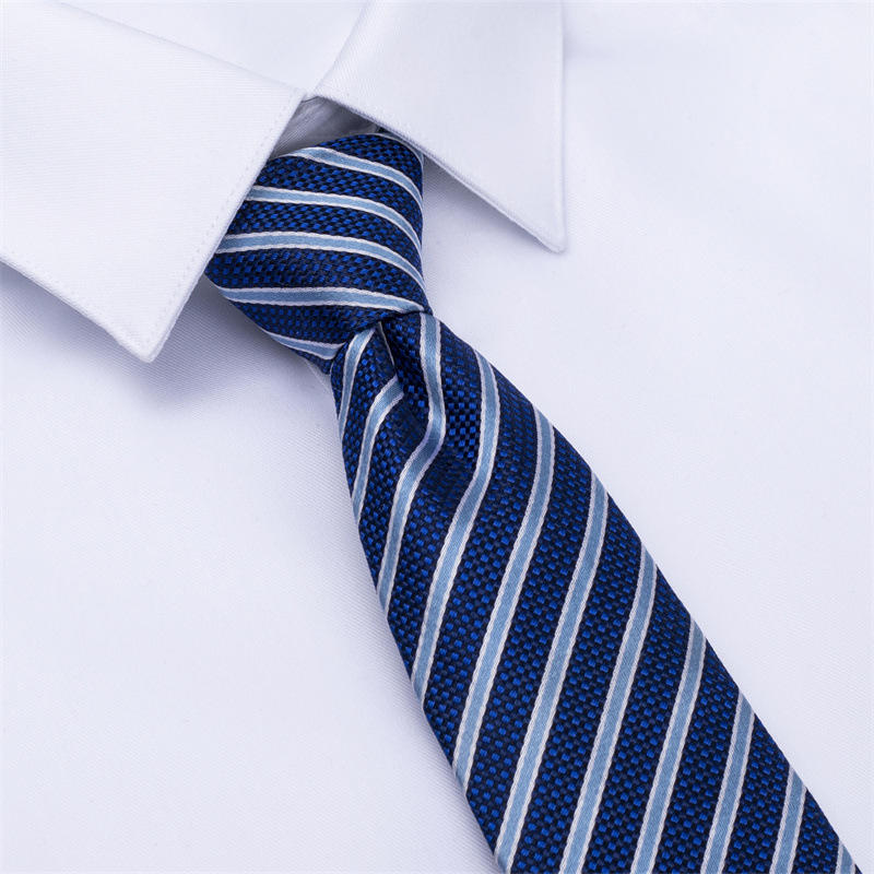 现货男式蓝色领带箭头型几何型商务西装职场普通男式工装男领带