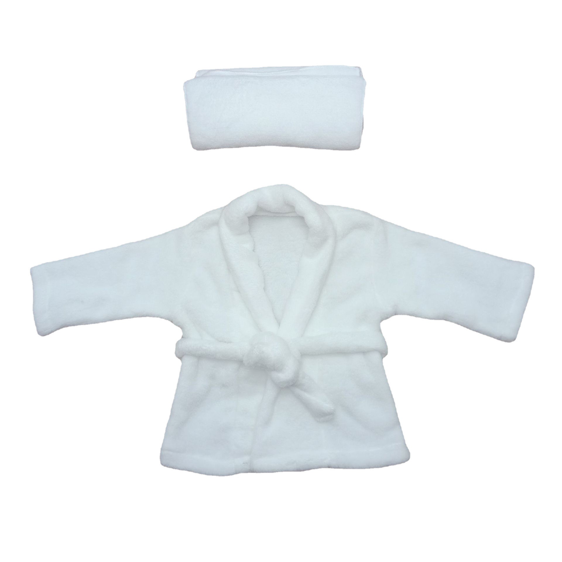 新生儿影楼摄影服装满月百天宝宝拍照白粉色浴袍新生婴儿摄影服饰