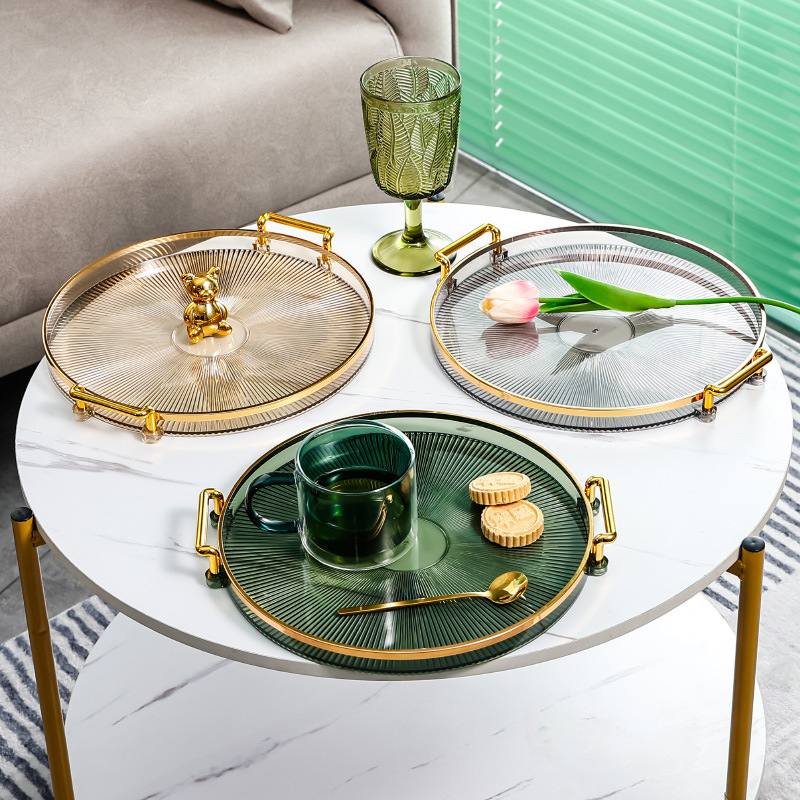 Affordable Luxury Style Phnom Penh round Plastic Tray Household Water Cup Storage Tea Cup Storage Tray Beauty Salon Commercial Tea Water Cup Tray