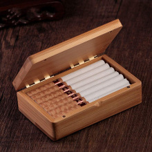 定制新款翻盖磁吸竹木香烟盒 加工手卷实木香烟包装盒香烟木盒
