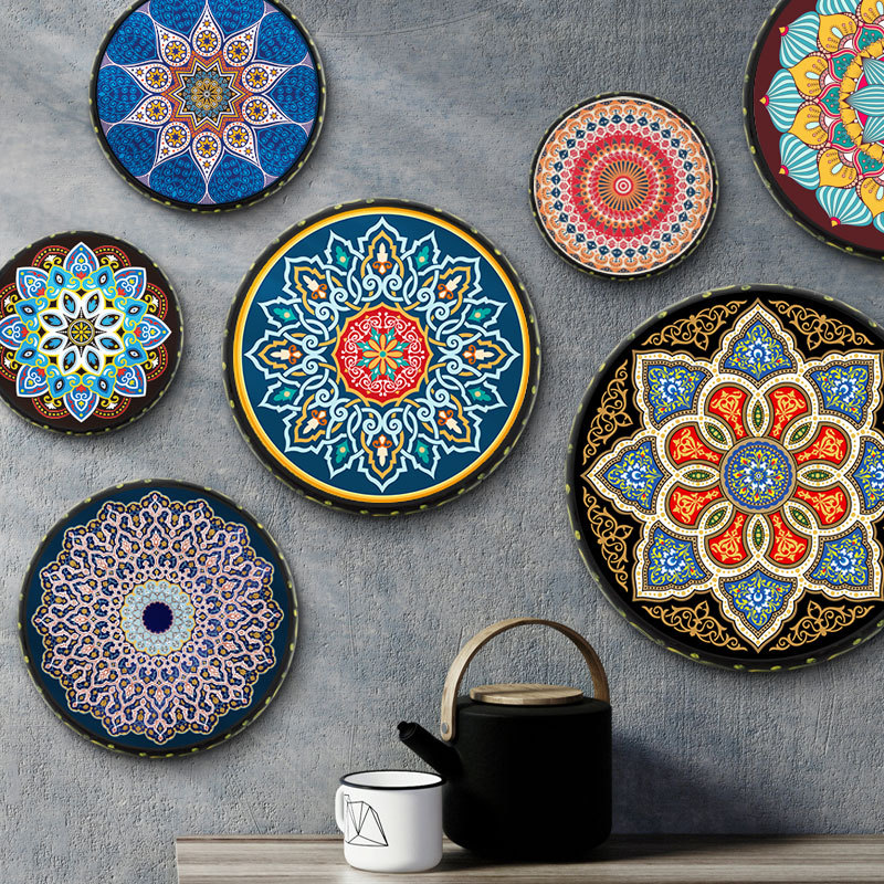 新疆手鼓民族特色图案装饰圆形挂件乐器牛皮手工艺品墙上装饰品