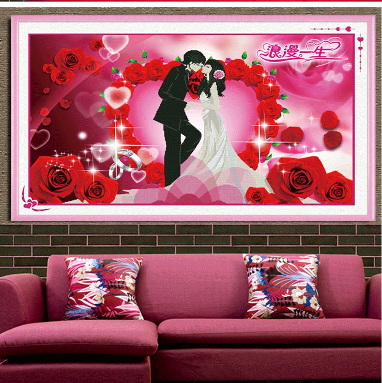 满钻5d钻石画幸福约定浪漫一生结婚人物情侣卧室新款婚房十字绣