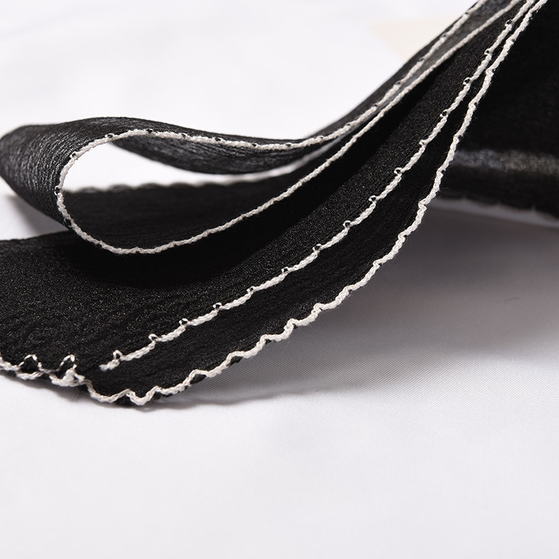 窄版吊坠长条小丝巾韩国欧根纱小纱巾女夏天薄款纯色小领巾春秋季