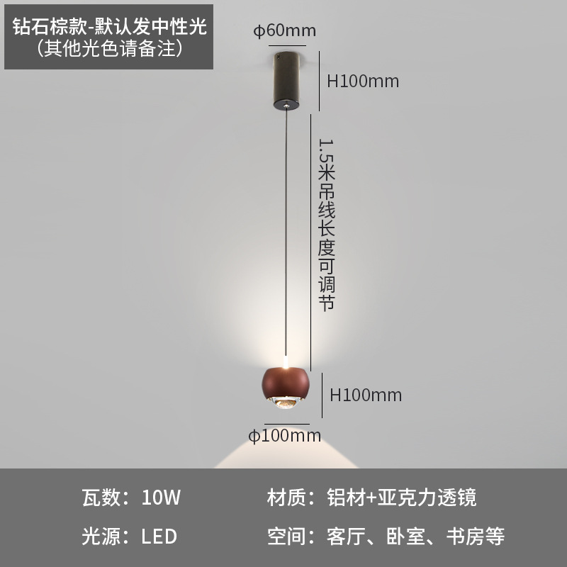 Lifting Adjustable Bedroom Bedside Chandelier Light Luxury Modern Minimalist North Ouchuang Minimalist Internet Celebrity Bar Counter Small Droplight