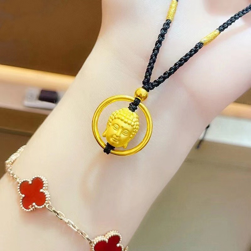 黄金佛吊坠足金
