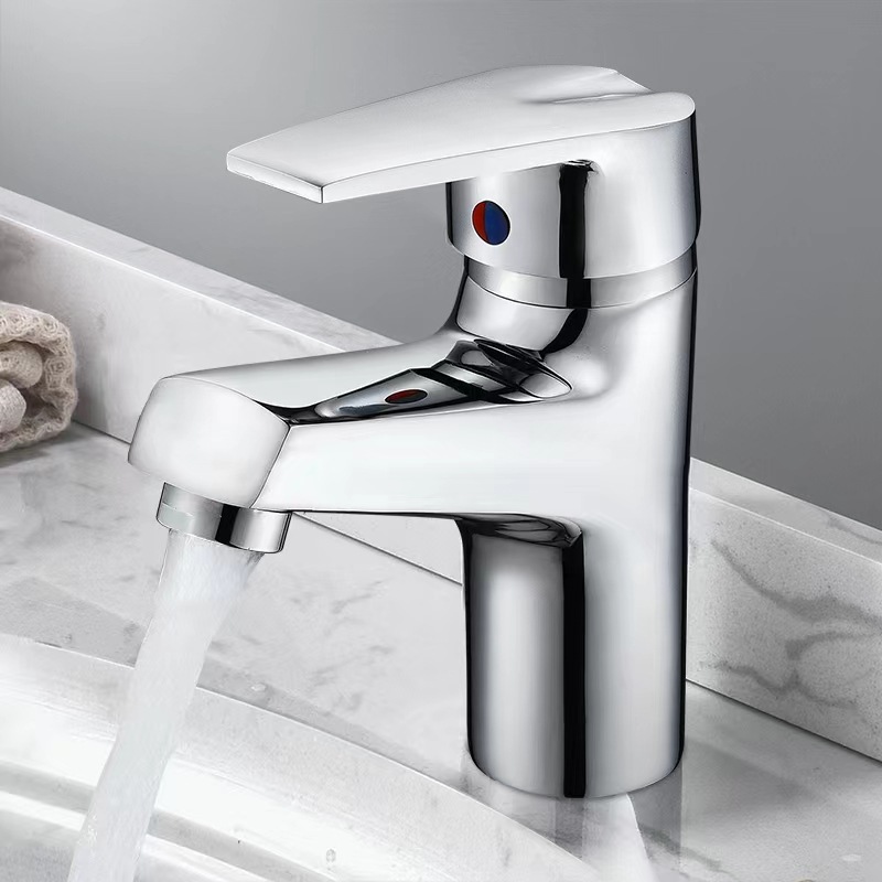 Bathroom Faucet Hot and Cold Two-in-One Copper Single Hole Basin Hand Basin Washbasin Mixing Valve Single Cold Faucet
