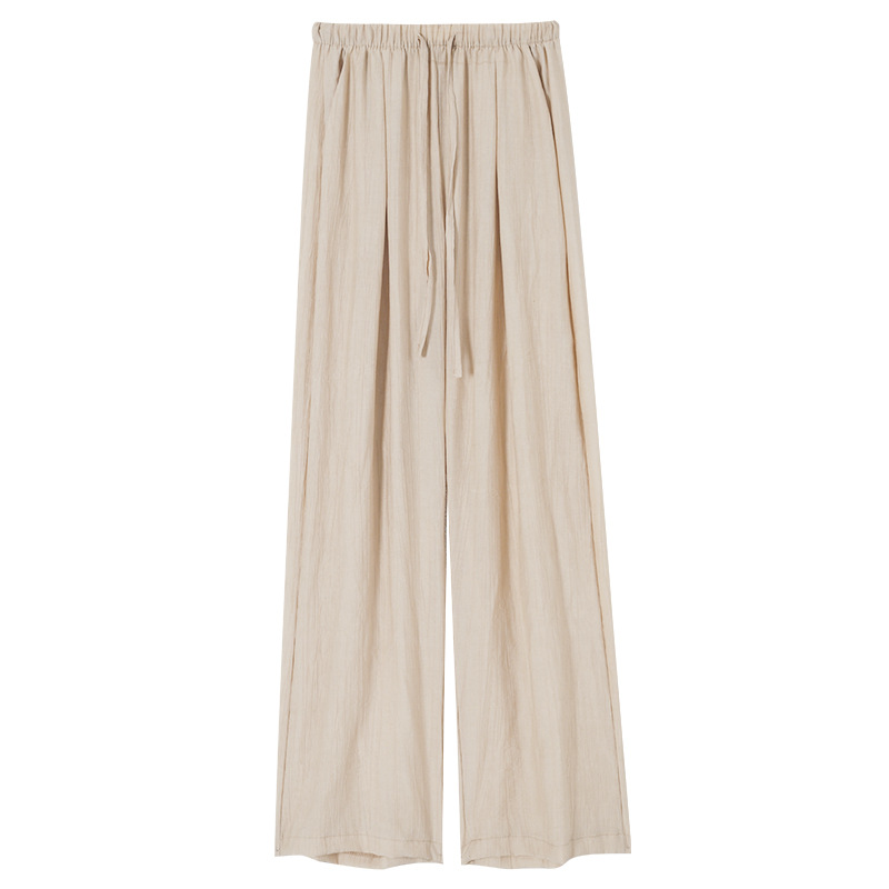 Summer 2023 New Apricot Color Pleated Pants Women's Long Japanese Yamamoto Loose and Lazy Style Casual Wide-Leg Pants