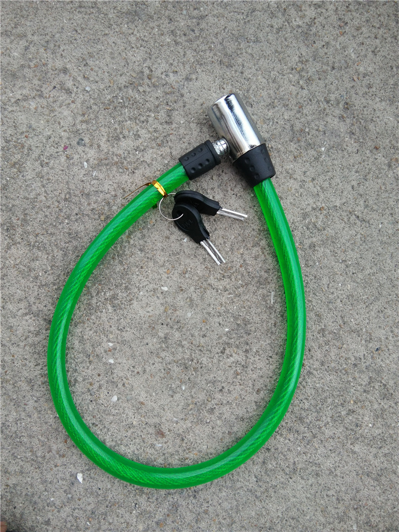 批发自行车钢丝锁钢缆锁软锁钢条锁老款车锁防盗锁门锁布链链条锁