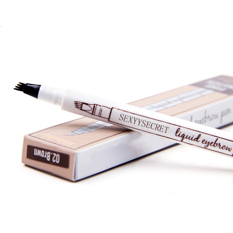 Small Four-Fork Eyebrow Pencil Female Natural Three-Dimensional Four-Claw Liquid Water Eyebrow Pencil Fine Carved Liquid Eyebrow Pencil Waterproof Cross-Border