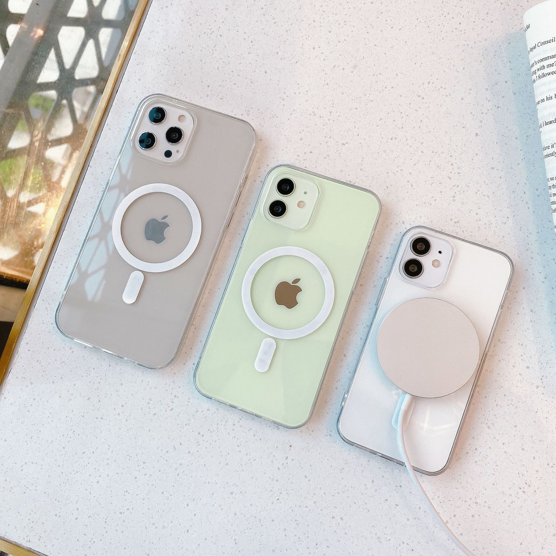 magsafe磁吸适用iphone12pro max手机壳无线充透明防摔套11保护壳