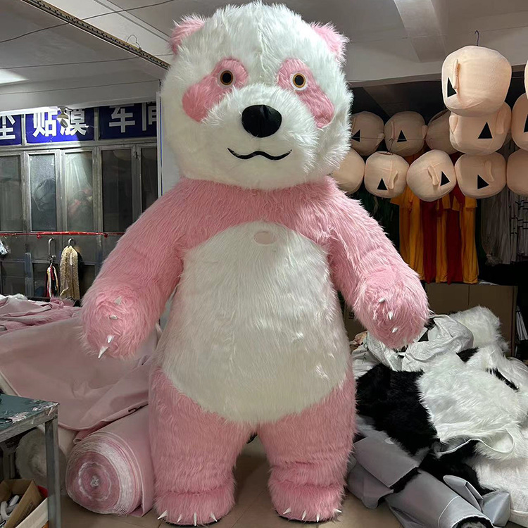 跨境网红充气大熊猫卡通人偶服装北极熊玩偶服万圣节充气演出服装
