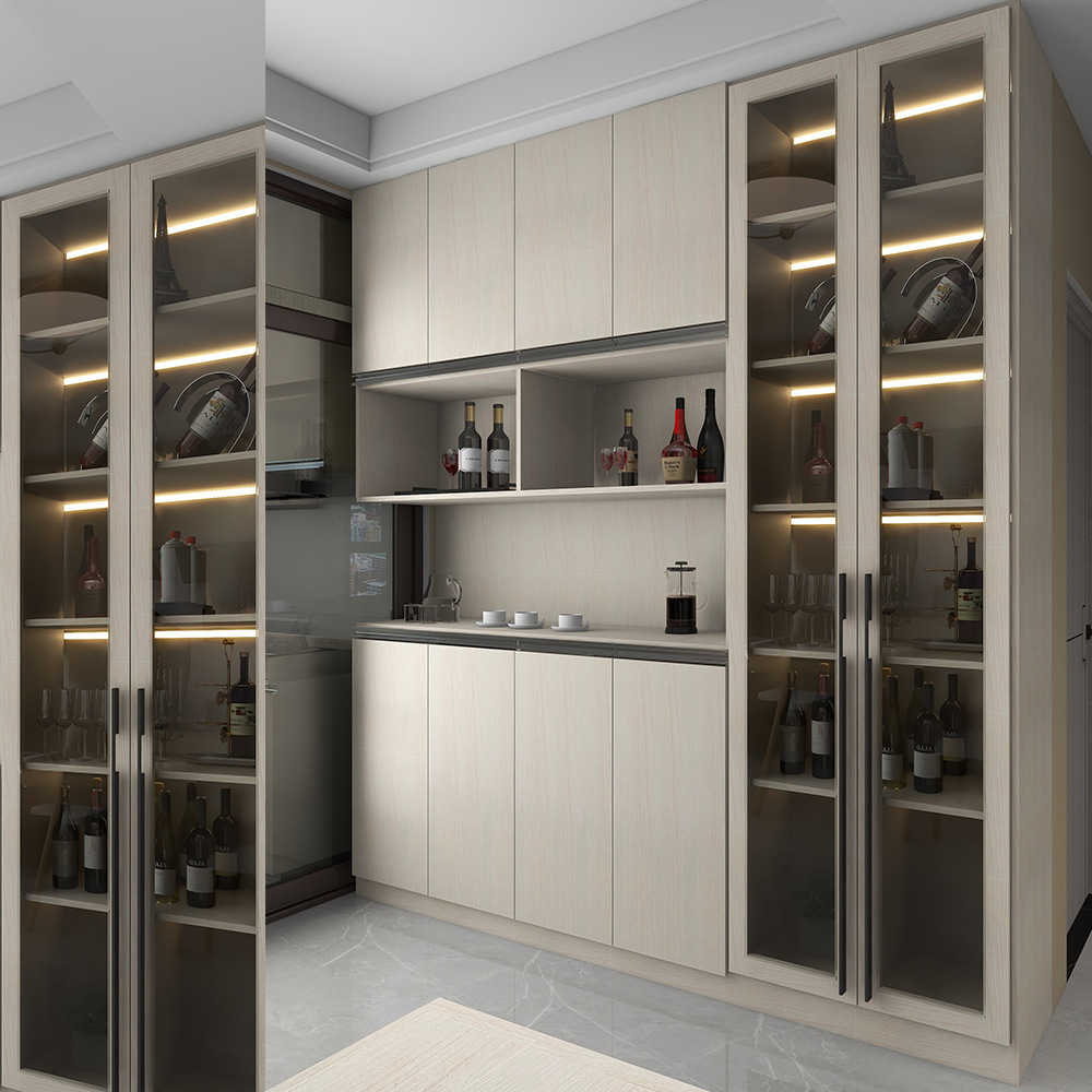 双悦餐边柜家用客厅北欧酒柜现代简约茶水柜餐厅厨房三门储物柜