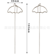 现货供应树脂工艺品配件造型雨伞便签夹 金属DIY留言夹插件