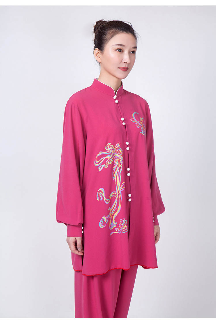 小和山太极服女装2021新款飘逸比赛表演出太极拳练功服春秋中长款