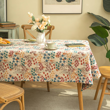 跨境美式桌布家用长方形雪尼尔布艺提花茶几餐桌布装饰桌垫背景布