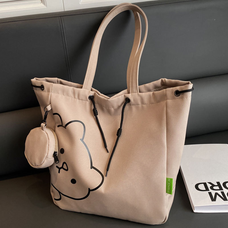 Artistic Style Fashion Hand Carrying Large Capacity Women's Bag 2023 New Canvas Minimalism Popular Single Shoulder Canvas Student Big Bag