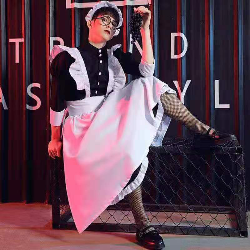五条悟男仆装cos男女仆款女装大佬基佬装黑白长裙cosplay服装全套