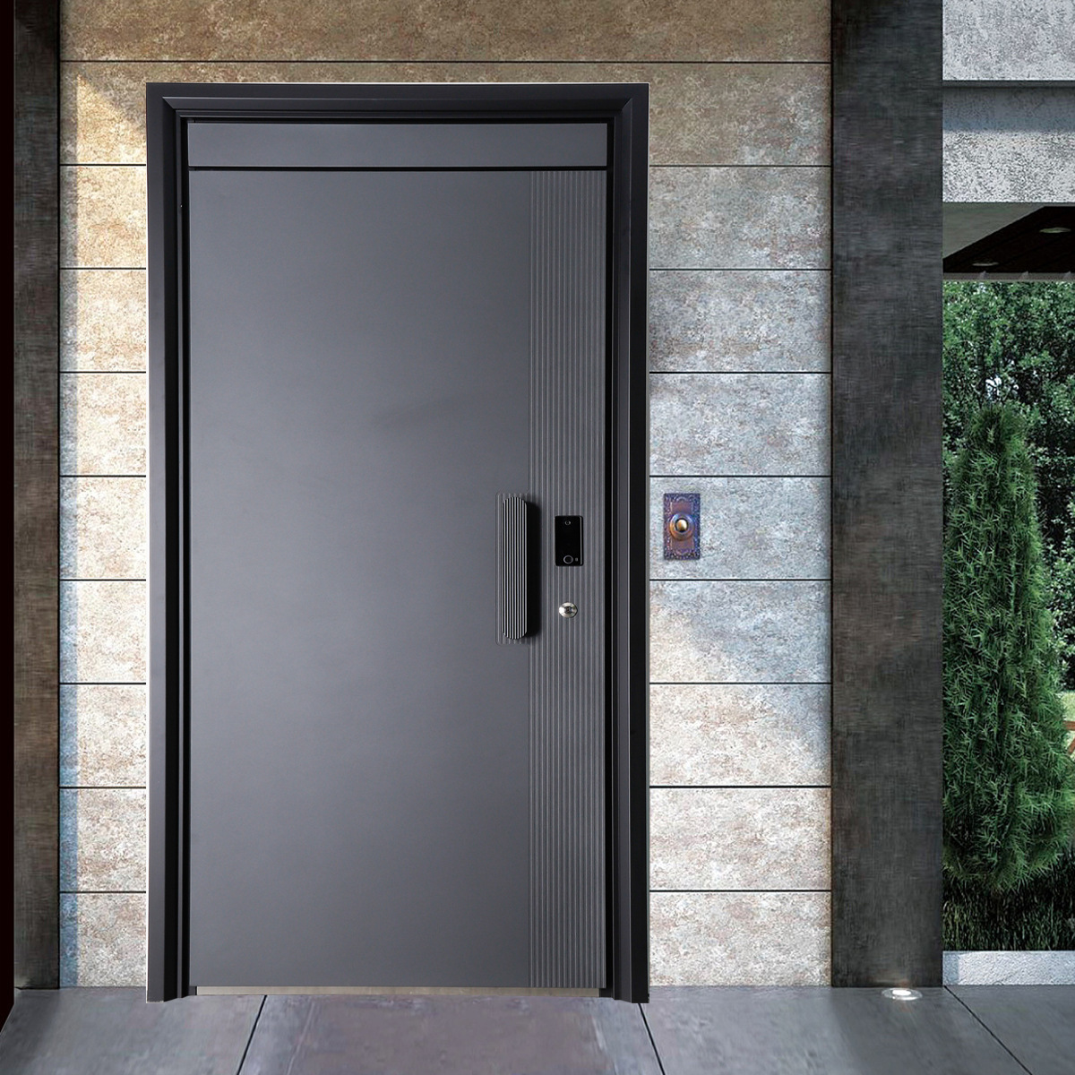 公寓小区防盗门家用甲级智能防盗门密码门现代极简款入户门进户门