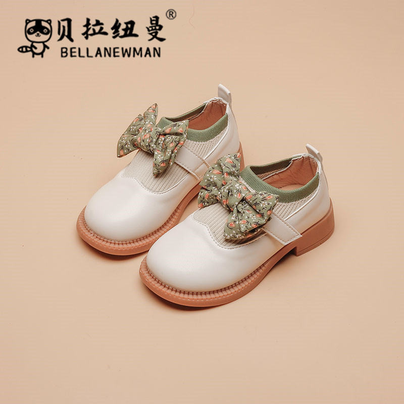 Girls Princess Little Leather Shoes 2022 Autumn Fashion Campus Bow Dancing Shoes Middle and Big Children Girls Shoes